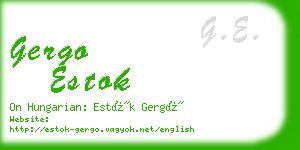 gergo estok business card